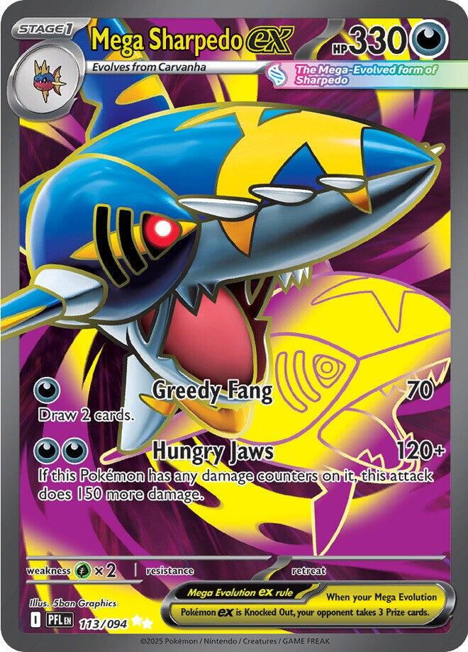 Mega Sharpedo ex #113 Pokemon Phantasmal Flames image 0