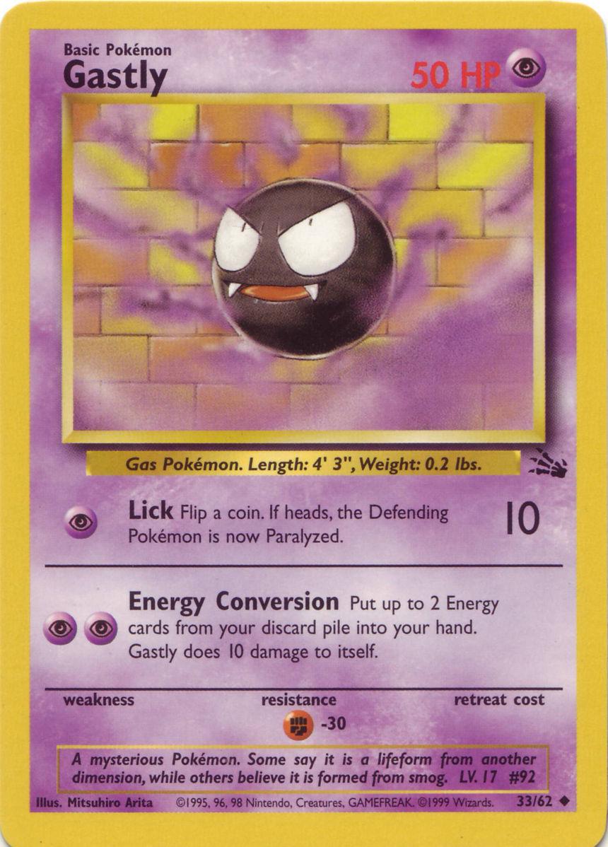 Gastly #33 Pokemon Fossil Unlimited (MP) image 0