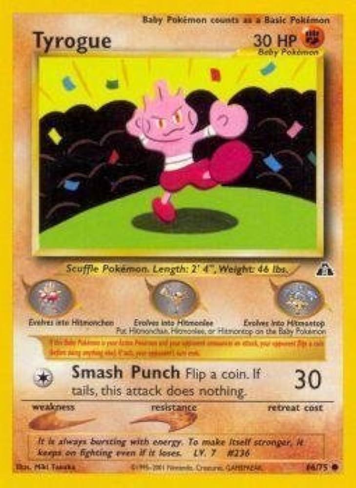 Tyrogue #66 Pokemon Neo Discovery (LP) image 0