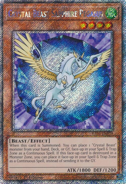 Crystal Beast Sapphire Pegasus [Platinum Secret Rare] RA03-EN179 image 0